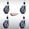 Service Caster 5'' SS Blue Poly Wheel Swivel 1-3/8'' Expanding Stem Caster Set, 4PK SCC-SSEX20S514-PPUB-BLUE-138-4 - alternate 2
